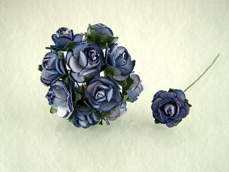 Blue Paper Roses