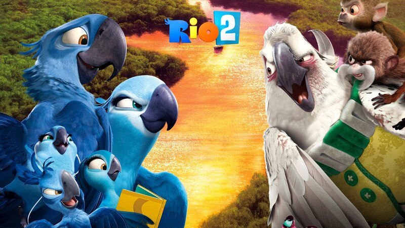 Blue Parrots and a Cockatoo