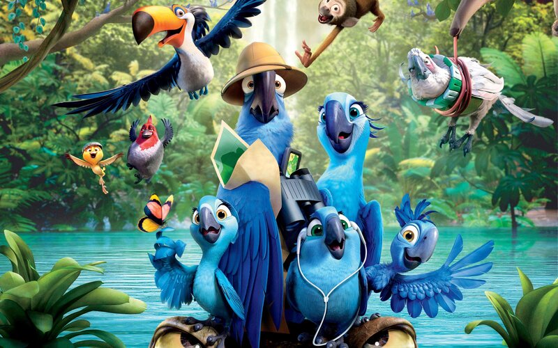 Blue Parrots in Jungle — Lively