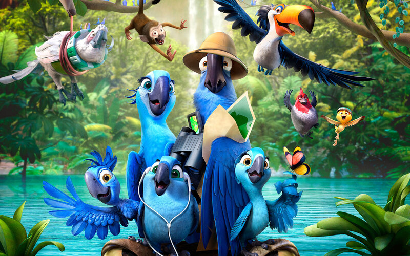 Blue Parrots in Jungle — Playful