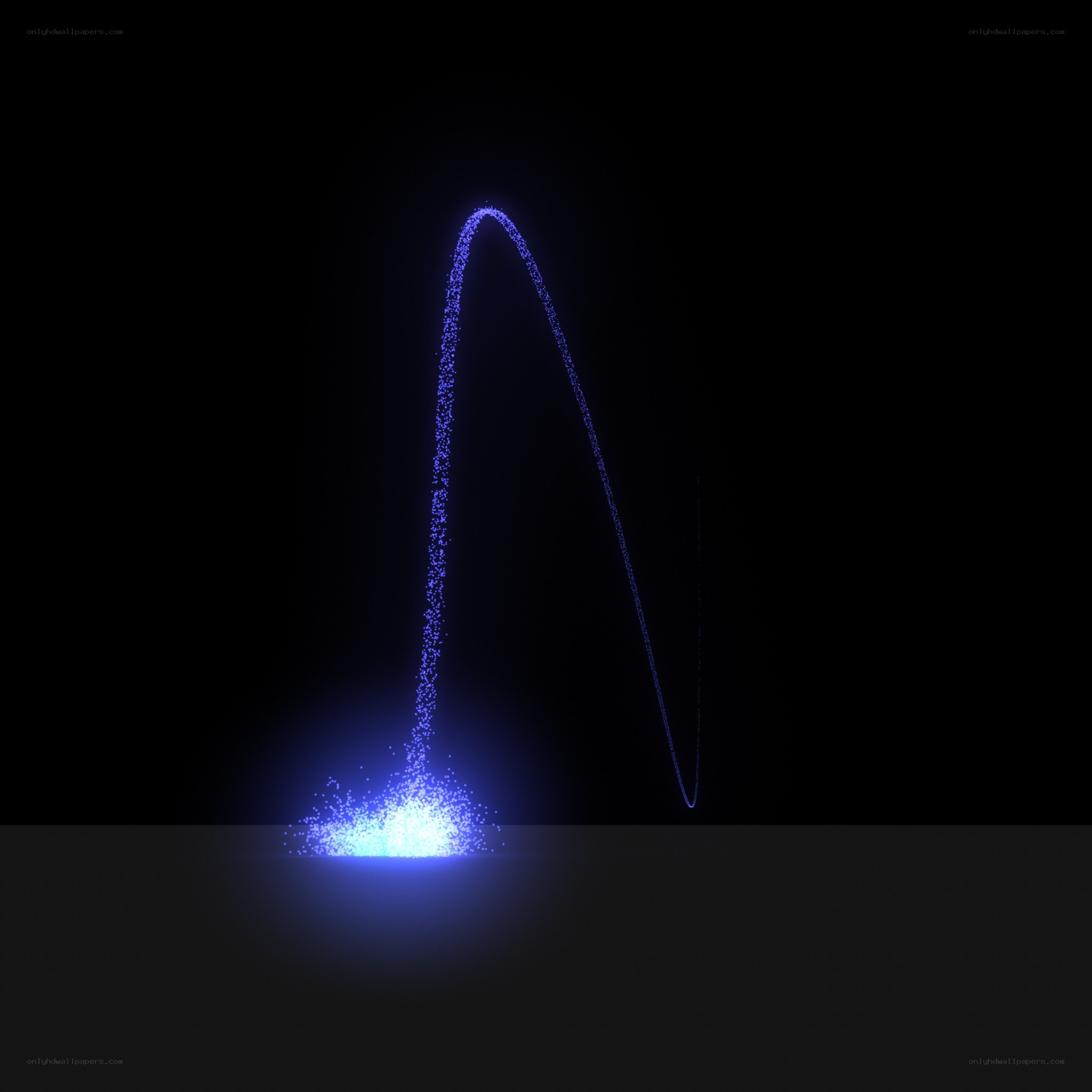 blue particle arc animation