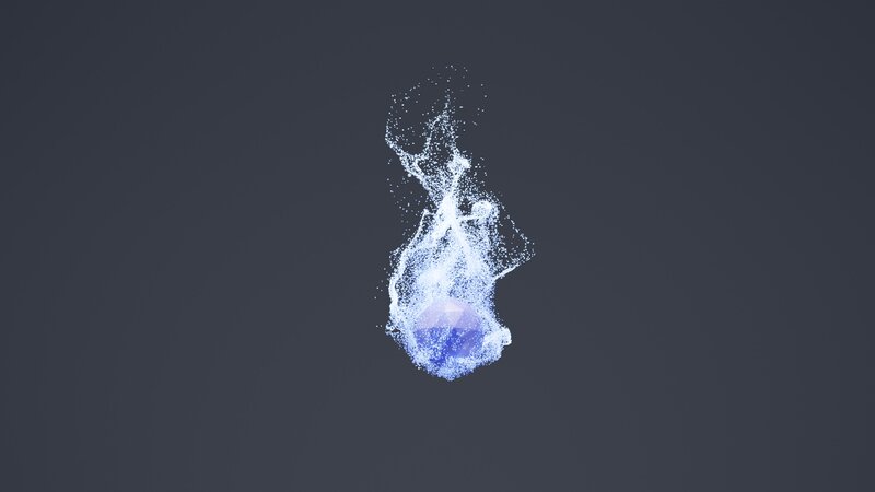 Blue Particle Explosion — Gray