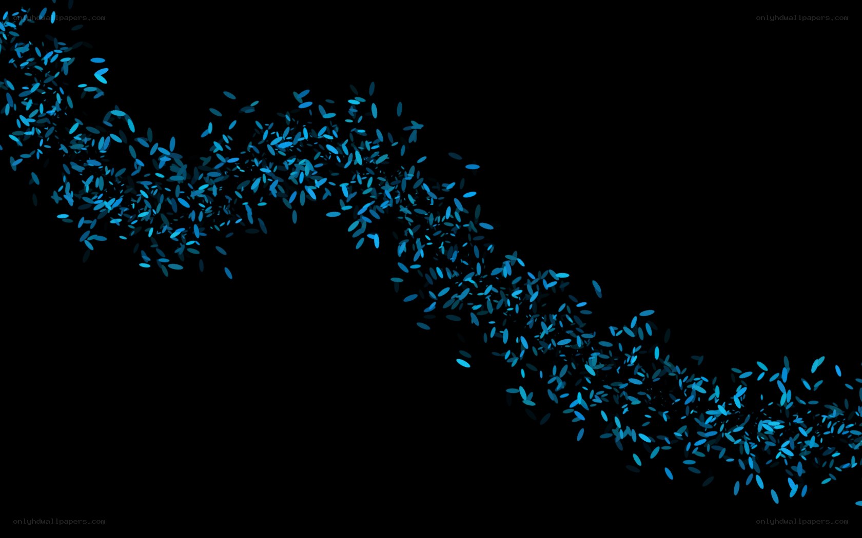 blue particles in motion