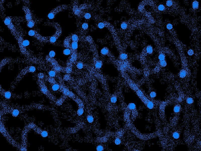 Blue Particles on Black