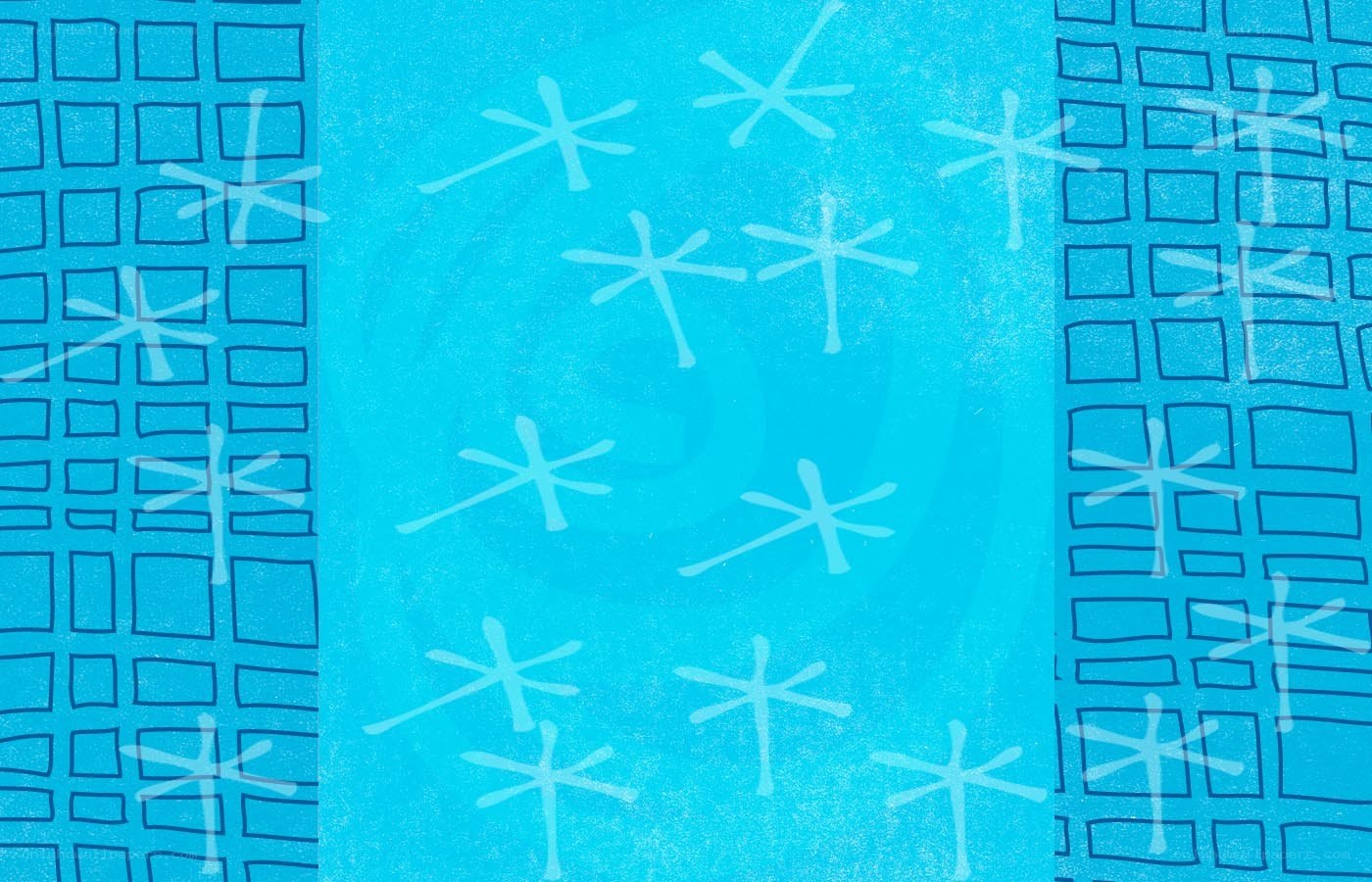 blue pattern with stars and squares