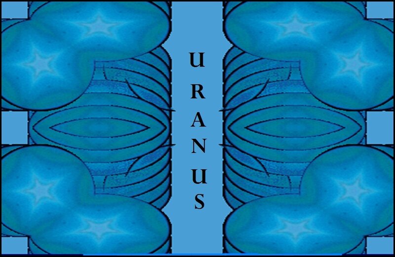Blue pattern with Uranus text