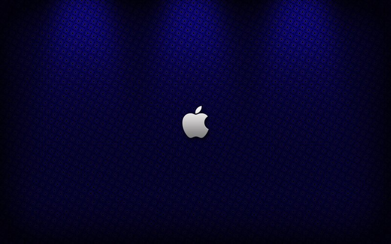 blue patterned apple logo