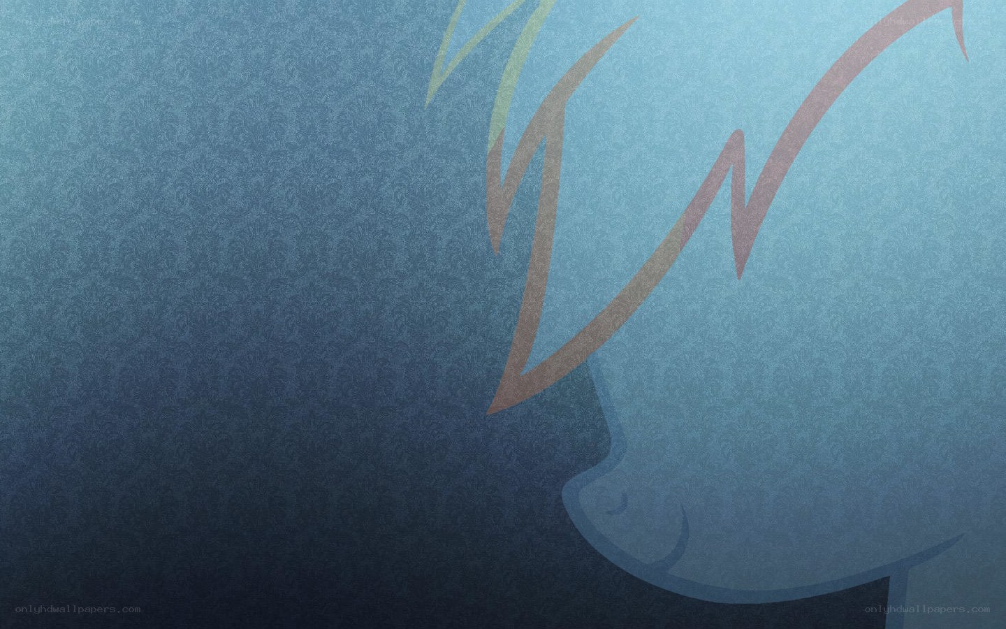 blue patterned background with silhouette