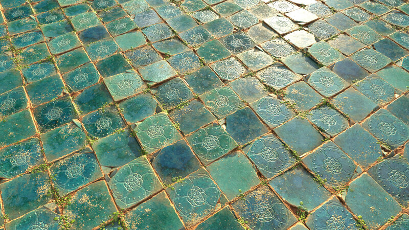 Blue Patterned Tiles — Green