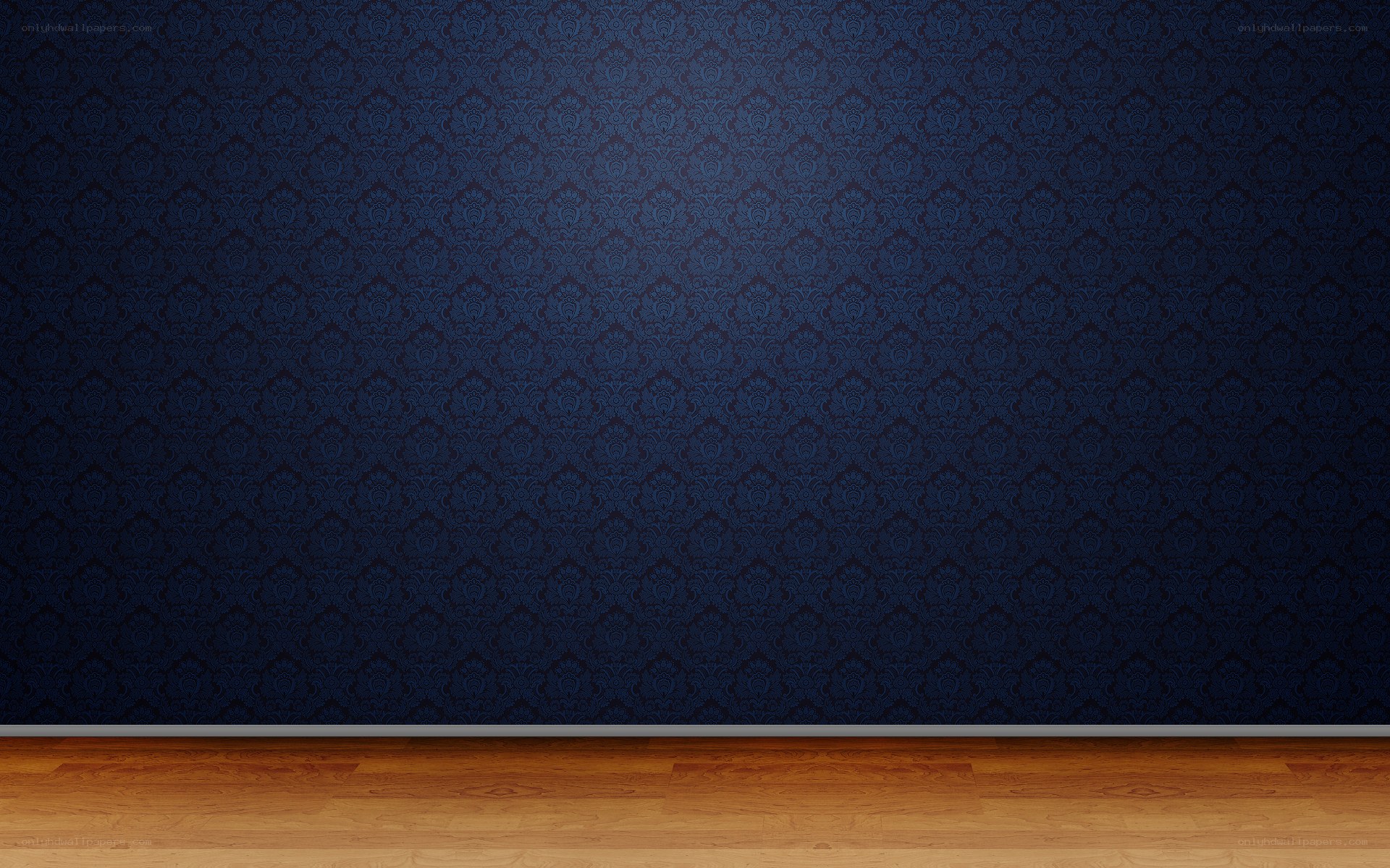 blue patterned wall interior