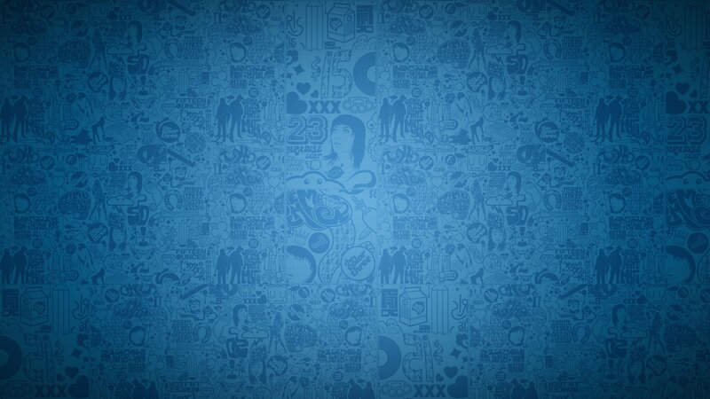 Blue Patterned Wallpaper — Busy