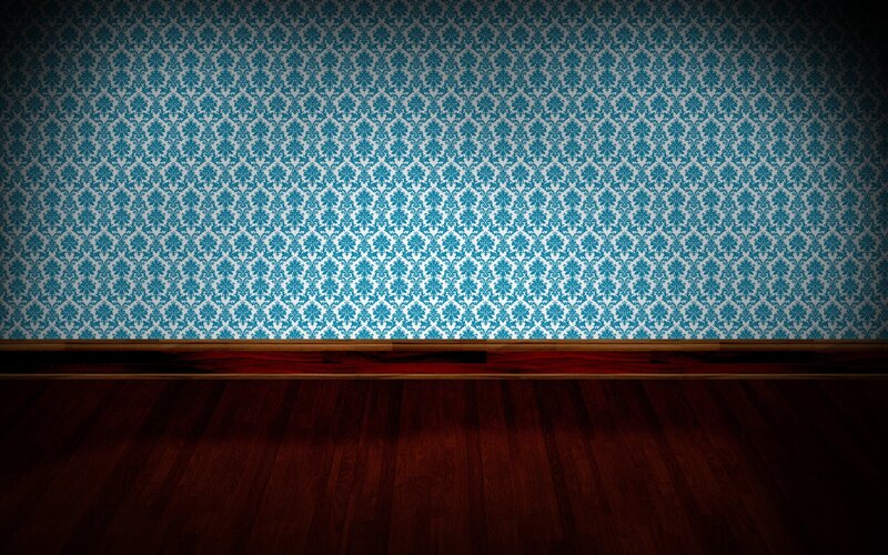 Blue Patterned Wallpaper — Dramatic, Photograph