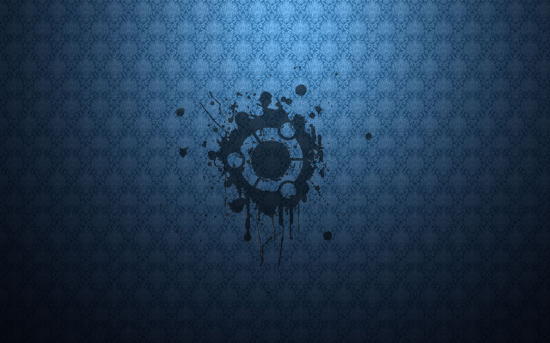 blue patterned wallpaper with splatter