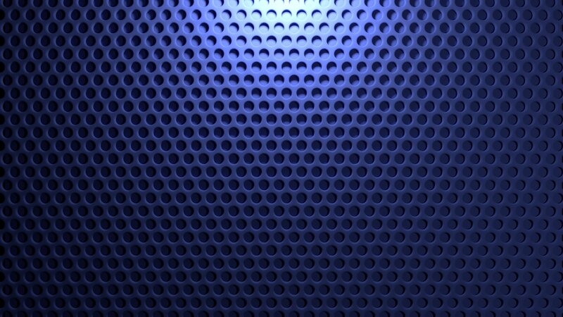 Blue Perforated Metal Surface — Dark