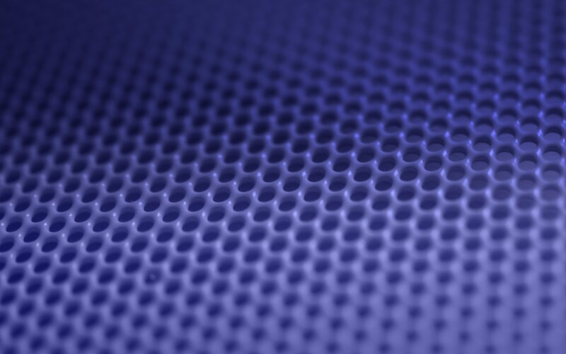 blue perforated surface