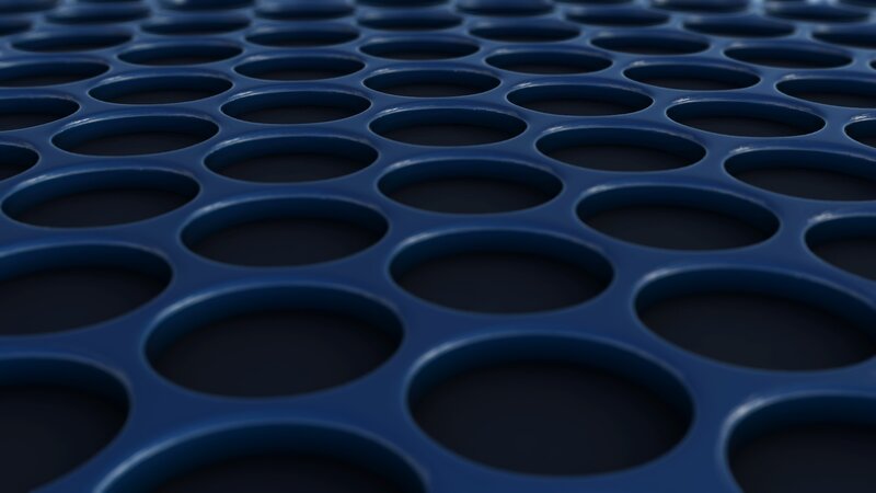 blue perforated surface
