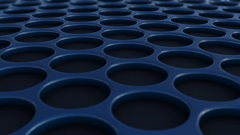 Blue Perforated Surface — Neutral, 3d Render