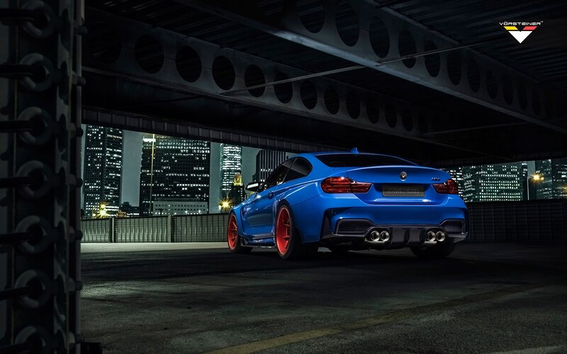 Blue Performance Car — Dramatic, Night