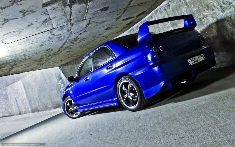 Blue Performance Car — Dramatic, Photograph, Concrete Tunnel