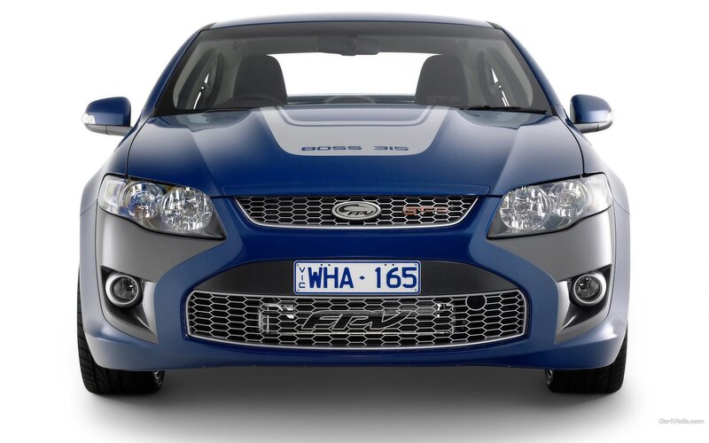 blue performance car front view