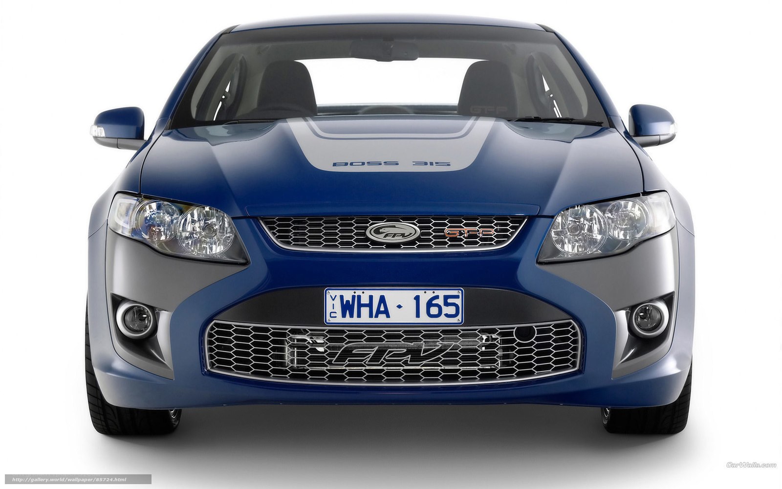 blue performance car front view