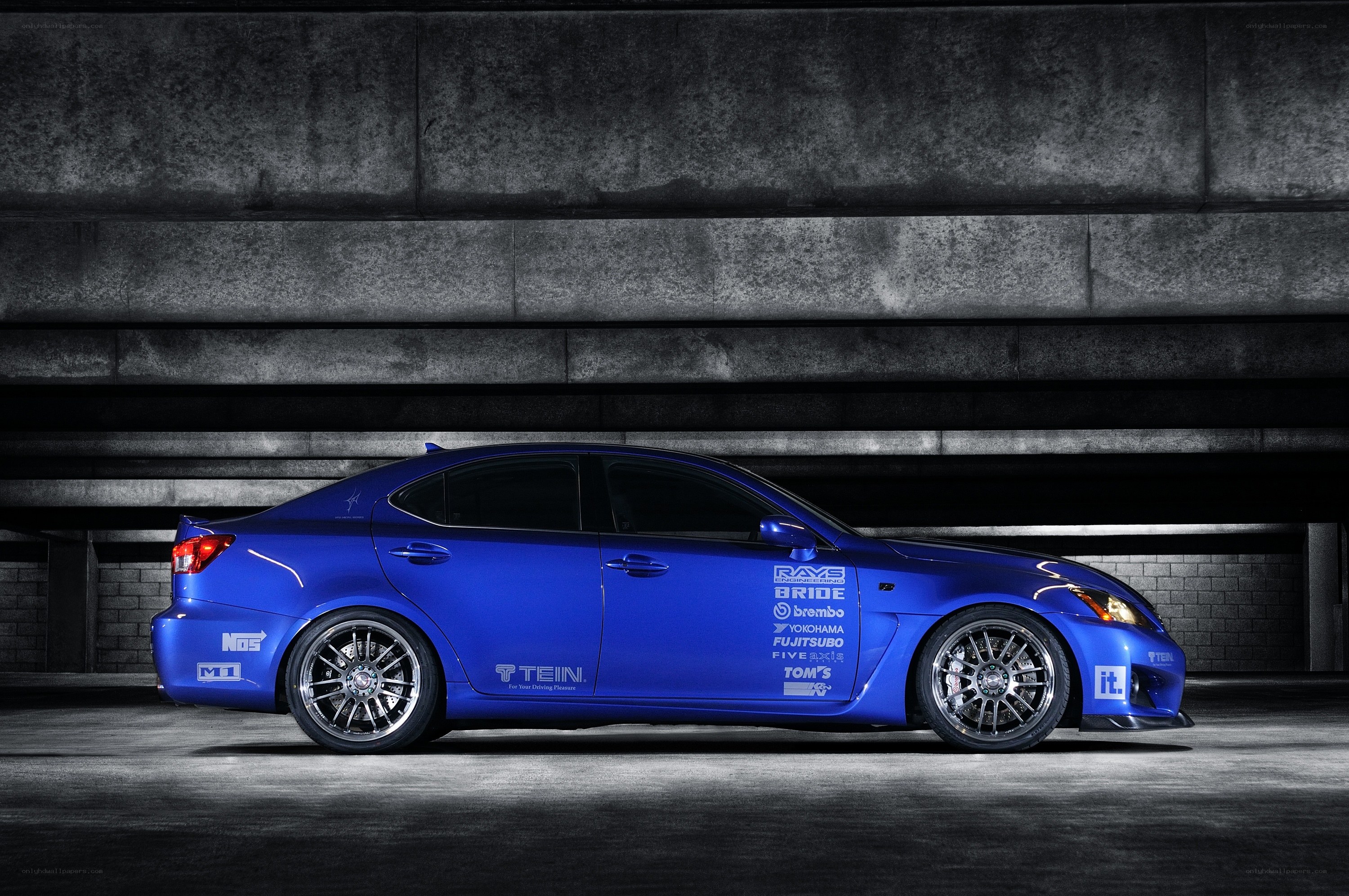 blue performance sedan