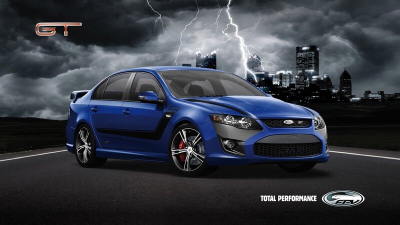 Blue Performance Sedan — Dramatic