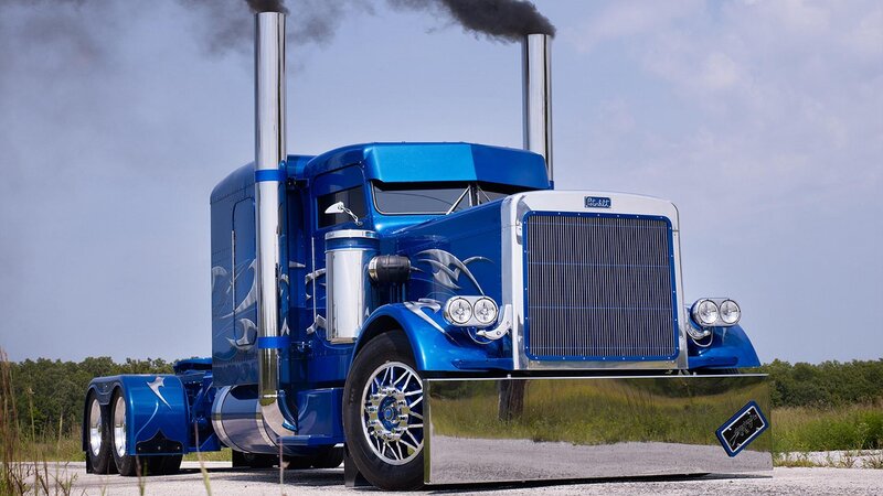Blue Peterbilt Truck — Dramatic, Afternoon, Photograph