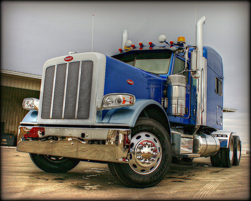 Blue Peterbilt Truck — Dramatic, Photograph
