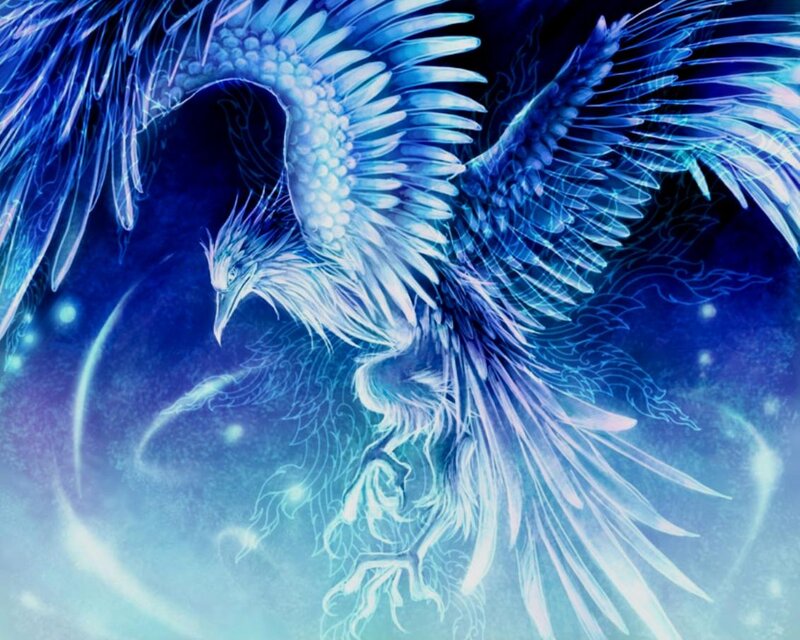 Blue Phoenix Bird — Dramatic