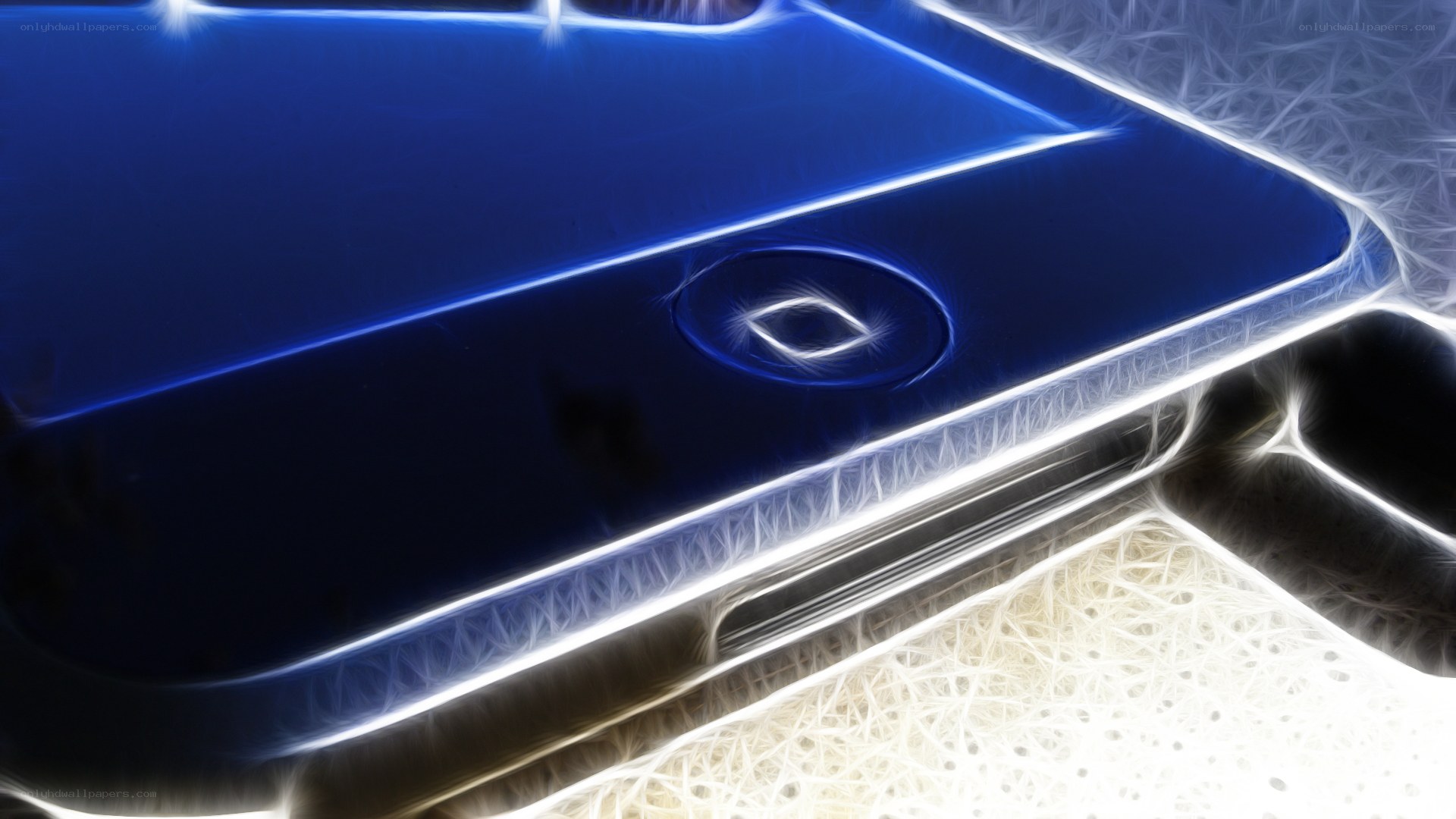 blue phone with glowing edges