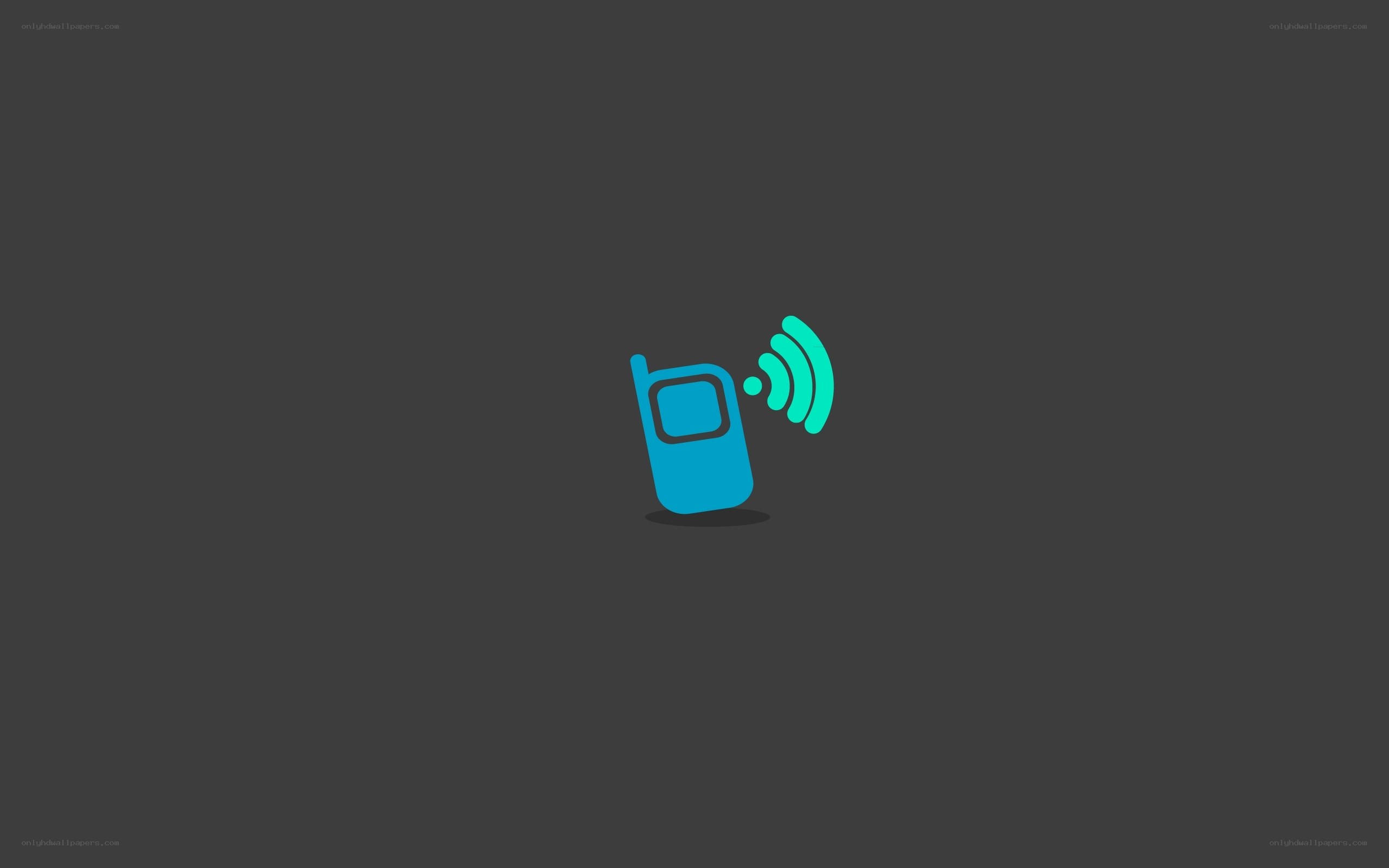 blue phone with signal waves