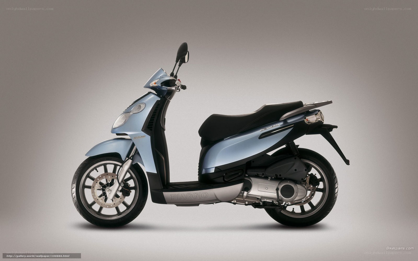 Blue Piaggio scooter