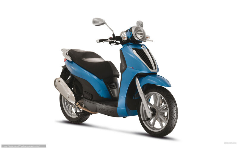 Blue Piaggio scooter