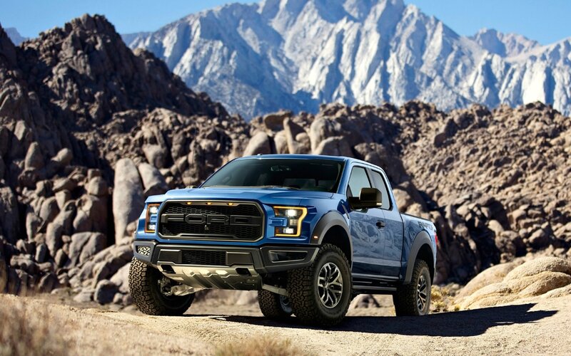 Blue Pickup Truck — Dramatic, Afternoon, Photograph, Mountains
