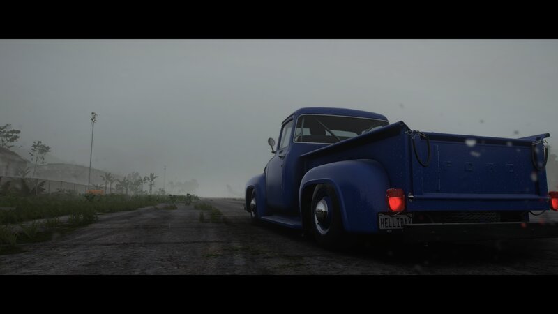 Blue Pickup Truck — Dreary