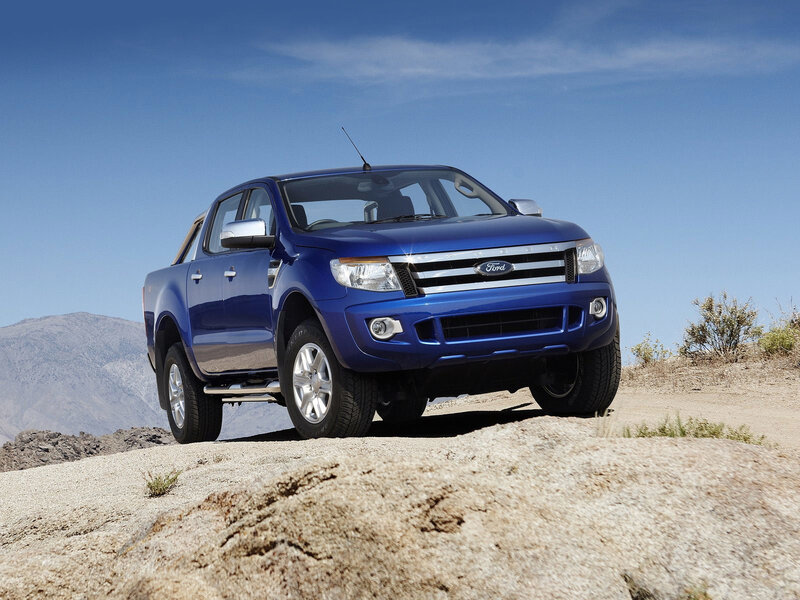 Blue Pickup Truck — Outdoor, Afternoon