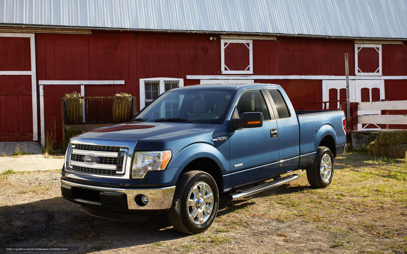 Blue Pickup Truck — Rural, Afternoon, Photograph, Red Barn