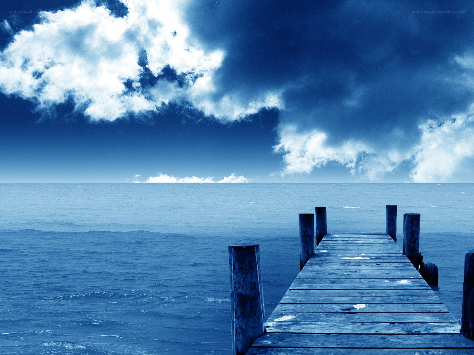 Blue Pier at Sea