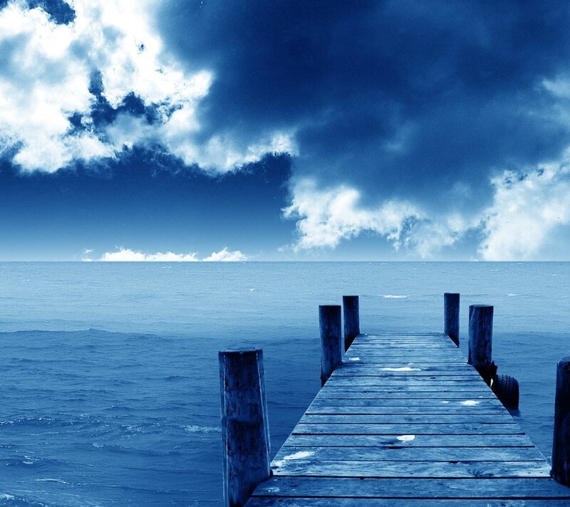 Blue Pier at Sea