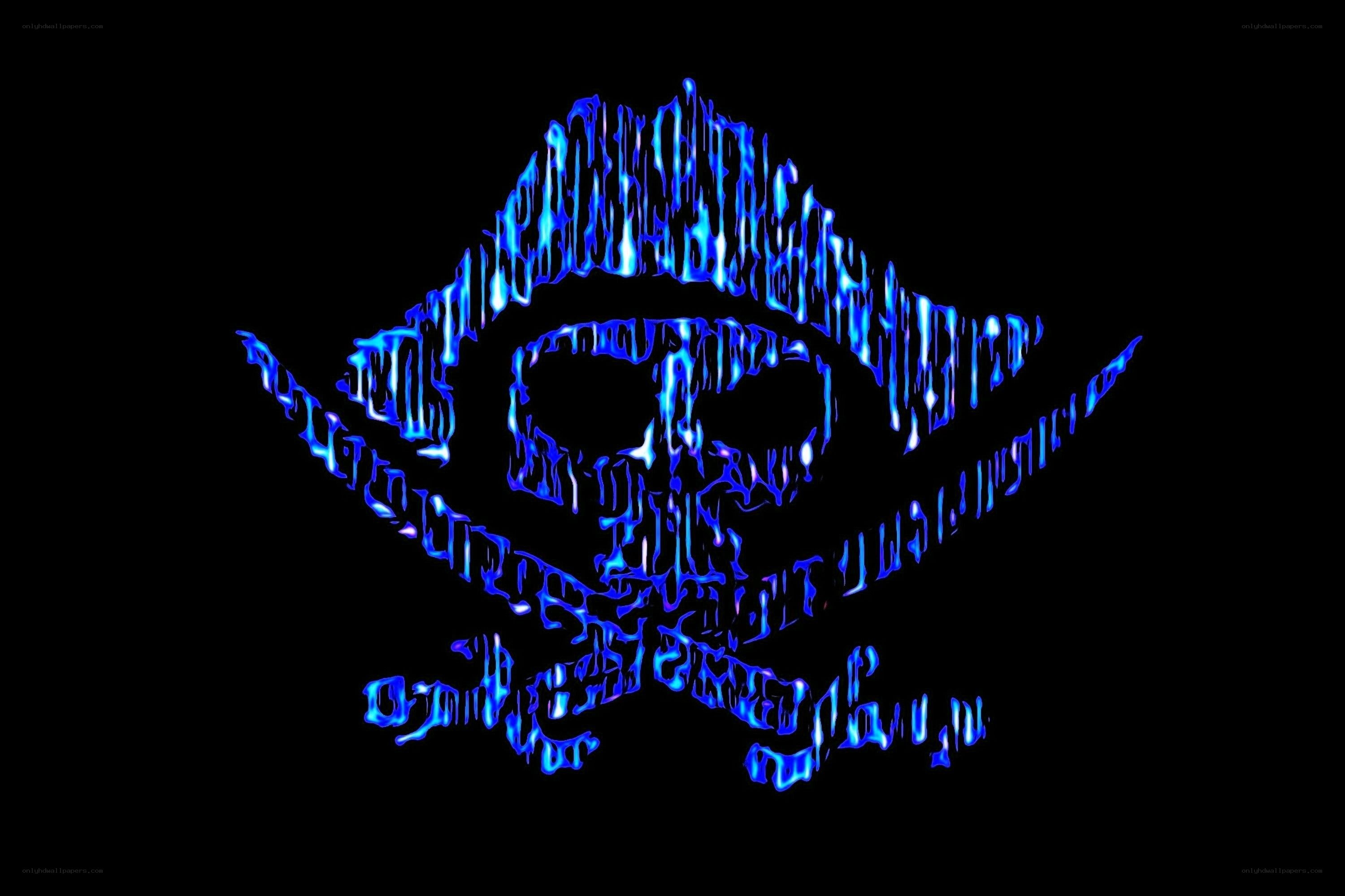 blue pirate skull and crossbones