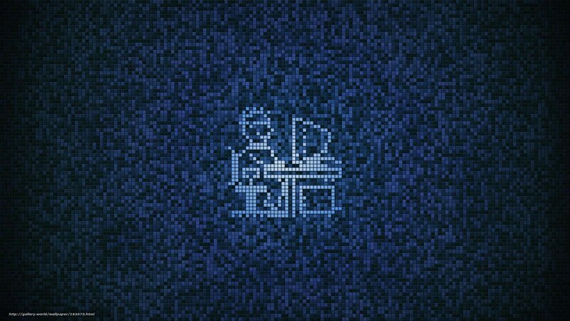 blue pixel art logo