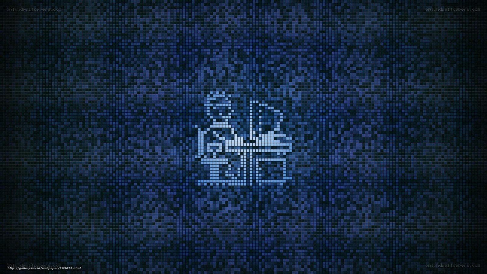 blue pixel art logo