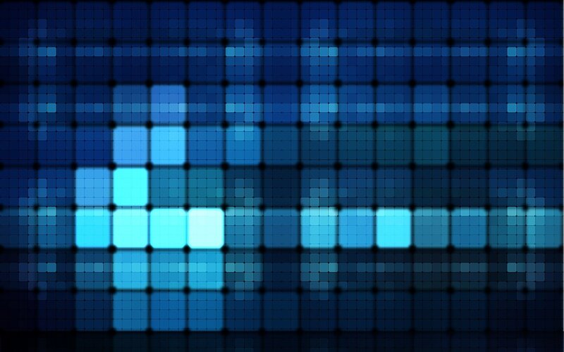 Blue Pixel Grid — Calm, Pixel Art, Light