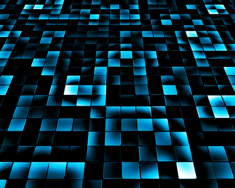 blue pixel grid pattern