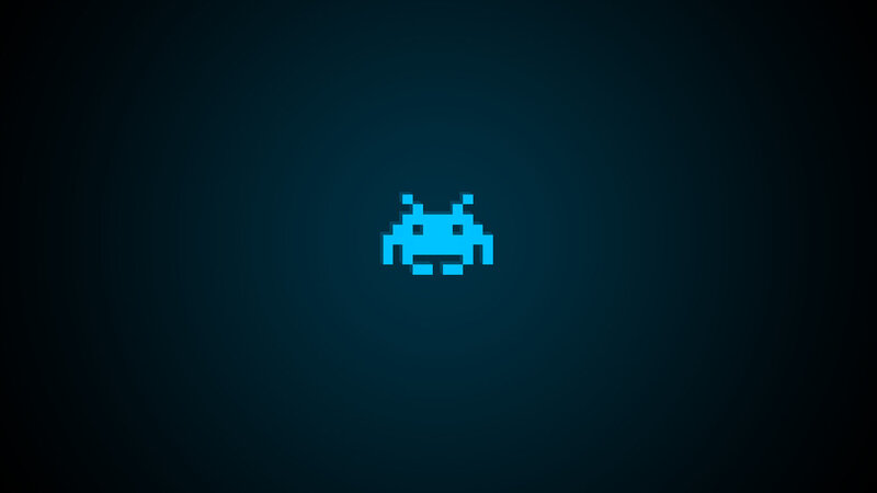 Blue Pixelated Alien