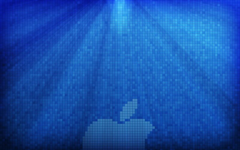 blue pixelated apple logo