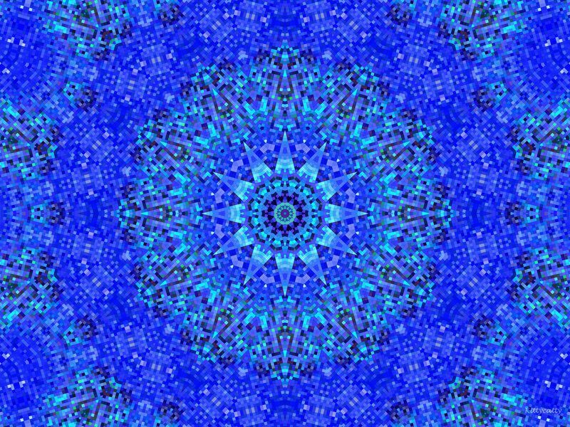 Blue Pixelated Mandala