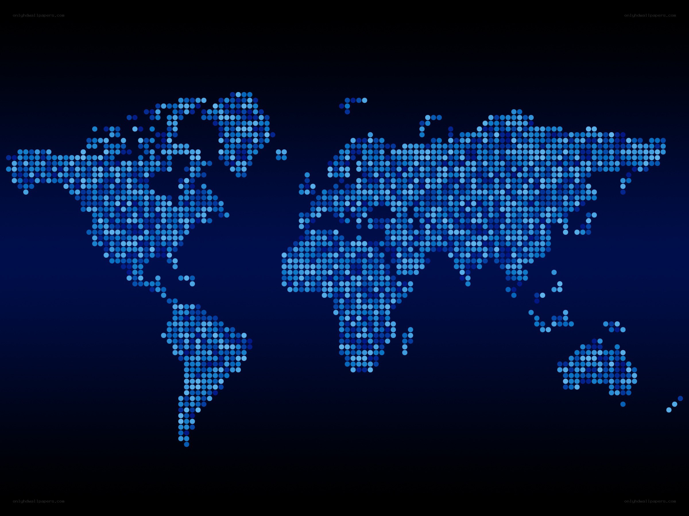 blue pixelated world map
