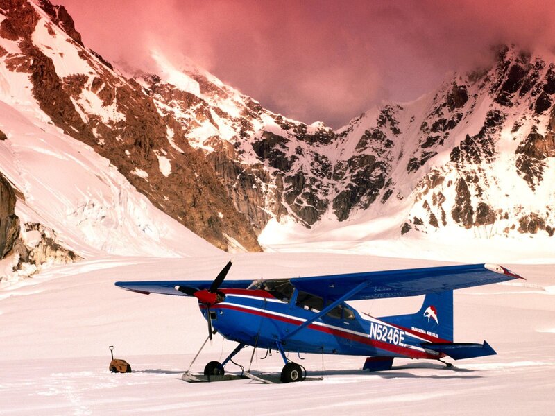 Blue Plane on Snow